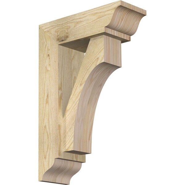 Ekena Millwork Westlake Traditional Rough Sawn Bracket w/ Offset Brace, Douglas Fir, 6"W x 16"D x 24"H BKT0604X16X24WTL01RDF - main